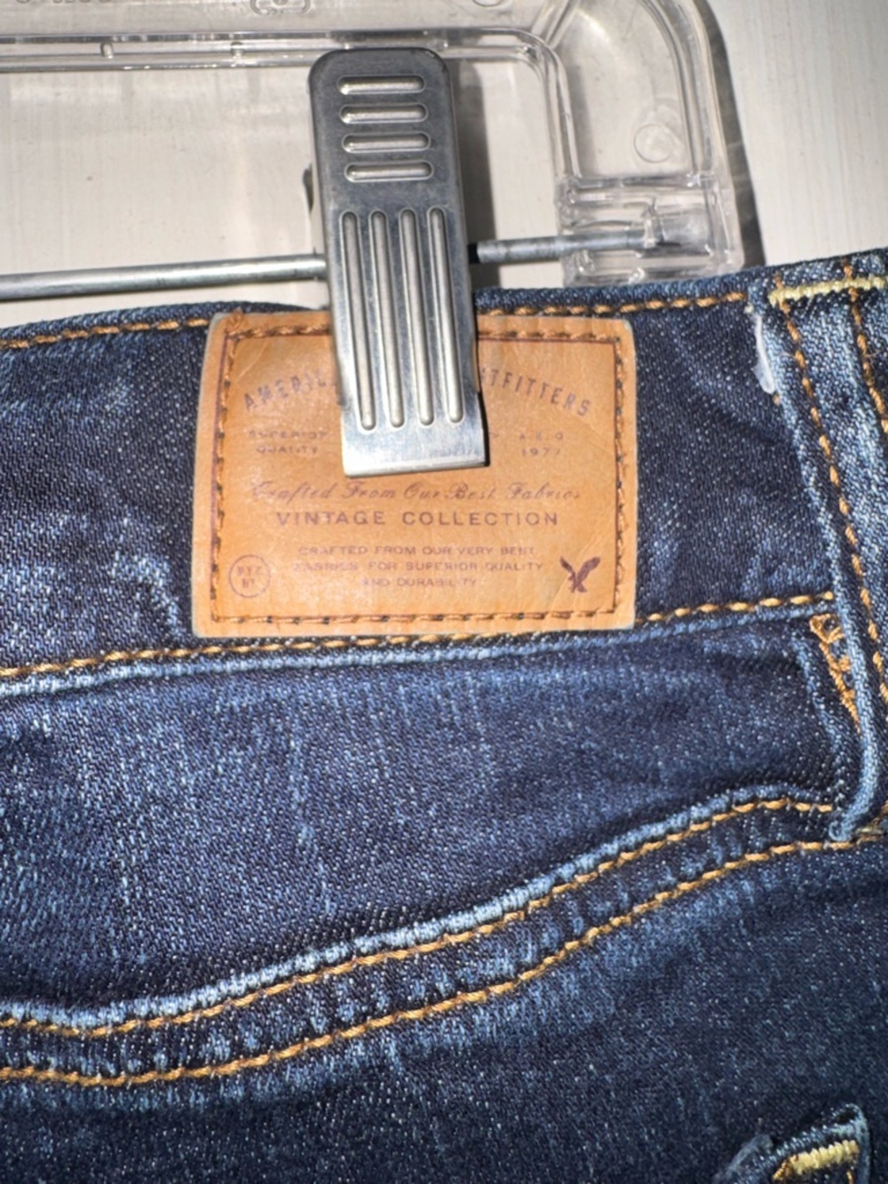 American Eagle Outfitters Dark Blue Distressed Jegging - Picture 6 of 9
